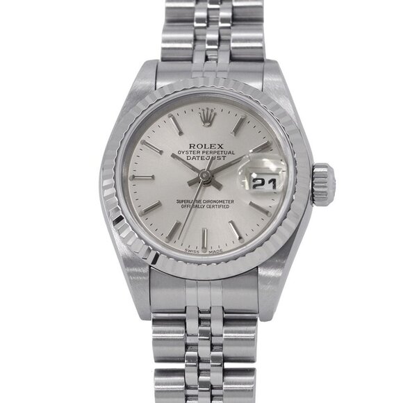 ROLEX Datejust 26mm Stainless Steel 18K White Gold Silver Dial - Picture 2 of 15